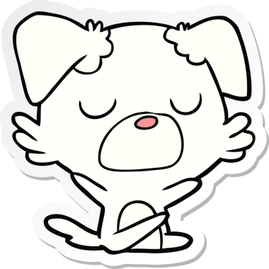 Bir insan tarafından çizilmiş bir köpeğin çıkartması.