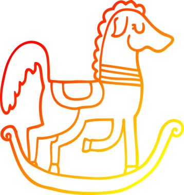 Bir insan tarafından çizilmiş bir çizgi rockçı atın sıcak çizgi çizimi