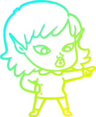 Bir insan tarafından çizilmiş güzel bir elf kızı çizimi.