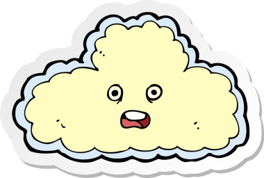 Bir insan tarafından çizilmiş bir karikatür bulut simgesi.