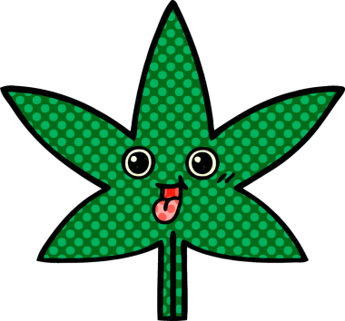 Bir insan tarafından çizilmiş marihuana yaprağının karikatürü.