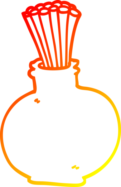 Bir insan tarafından çizilen çubuk kavanozunun sıcak gradyan çizimi