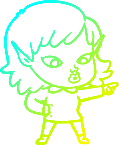 Bir insan tarafından çizilmiş güzel bir elf kızı çizimi.