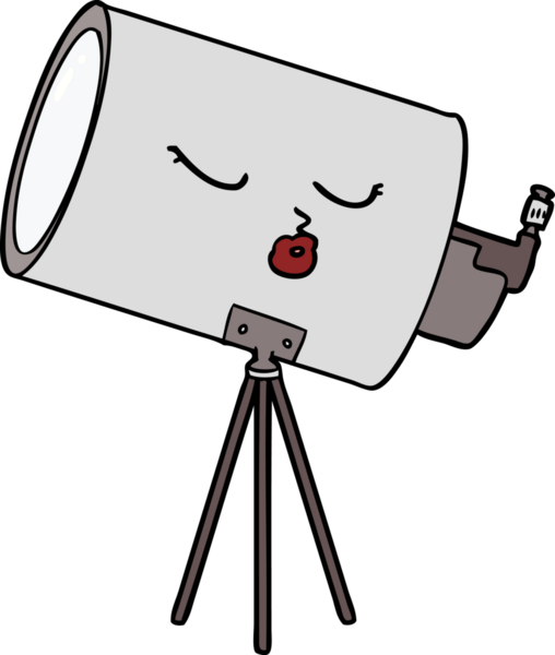 bir insan tarafından çizilmiş bir teleskop.