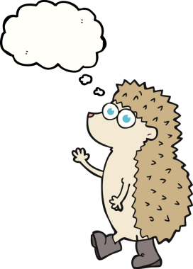 Bir insan tarafından çizilmiş tatlı serbest çizim balon kirpi.