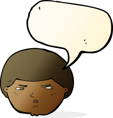 Bir insan tarafından çizilmiş konuşma baloncuğuyla rahatsız bir adam.