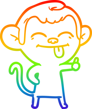 gökkuşağı gradyan çizimi bir insan tarafından çizilmiş komik bir çizgi maymun