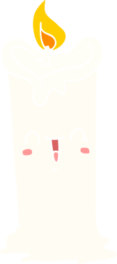 düz renkli çizgi film mutlu mum bir insan tarafından çizilmiş