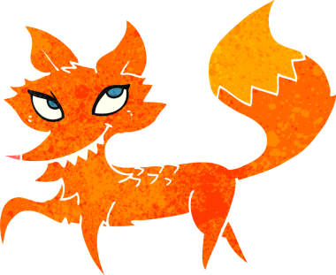 bir insan tarafından çizilmiş tilki çizgi filmi