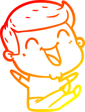 Bir insan tarafından çizilmiş gülen çizgi film karakterinin sıcak çizgi çizimi