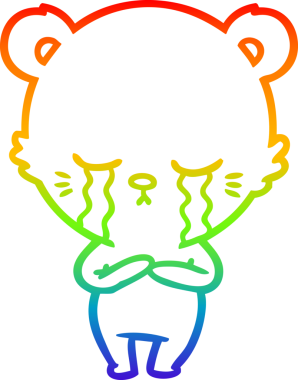 Bir insan tarafından çizilmiş ağlayan çizgi film ayısının çizimi.