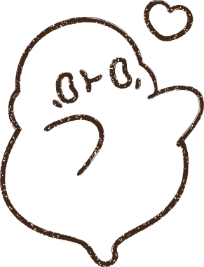 Bir insan tarafından çizilmiş şirin hayalet kömürü.