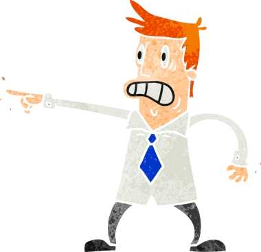 Elle çizilmiş karikatür çizen adam bir insan tarafından çizilmiş endişeli görünüyor.