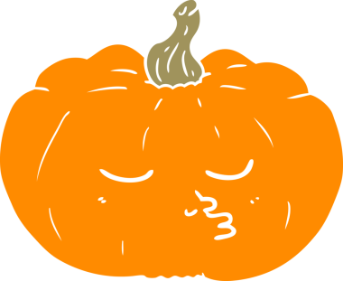 Bir insan tarafından çizilmiş düz renkli balkabağı.