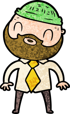 Bir insan tarafından çizilmiş sakallı bir adam.