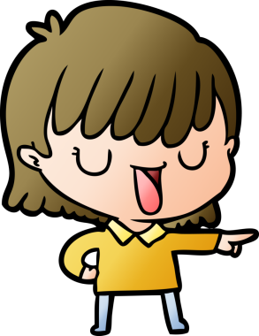 Bir insan tarafından çizilmiş karikatür kadın.