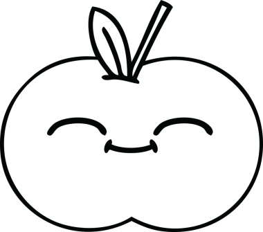 Bir insan tarafından çizilmiş kırmızı elma çizimi.