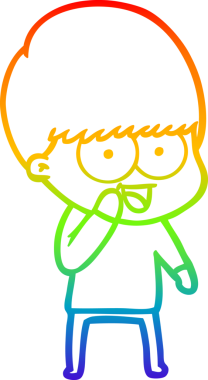 gökkuşağı gradyanı çizimi bir insan tarafından çizilmiş mutlu bir çizgi film çocuğu