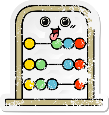Bir insan tarafından çizilmiş şirin bir abaküsün sıkıntılı çıkartması.