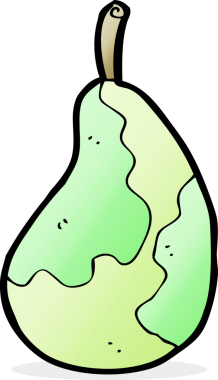 Bir insan tarafından çizilmiş bir armut.