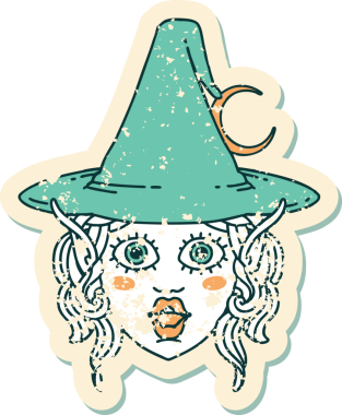 Retro Dövme Biçimi Elf karakteri bir insan tarafından çizilmiş