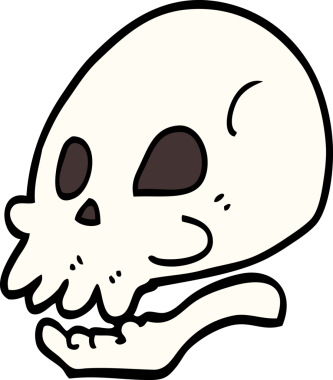 Bir insan tarafından çizilmiş kafatası.