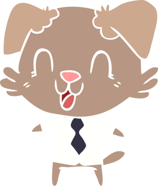 Bir insan tarafından çizilmiş düz renk çizgi film köpek yöneticisiyim.