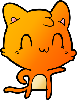 çizgi film mutlu kedi bir insan tarafından çizilmiş