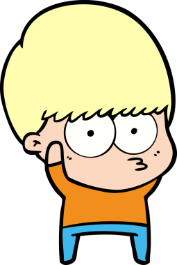 Bir insan tarafından çizilmiş sinirli çizgi film çocuğu.