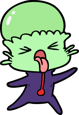 Bir insan tarafından çizilmiş garip bir uzaylı çizgi filmi.