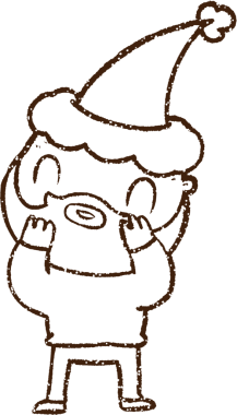 Bir insan tarafından çizilmiş Noel Adamı Kömürü