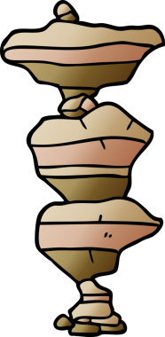 Bir insan tarafından çizilmiş istiflenmiş taş karalamaları.