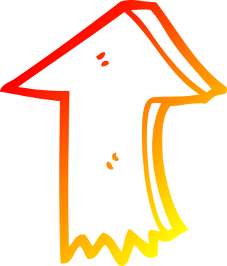 Bir insan tarafından çizilmiş bir çizgi filmin sıcak gradyan çizimi