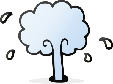 Bir insan tarafından çizilen serbest çizim su püskürten karikatür.