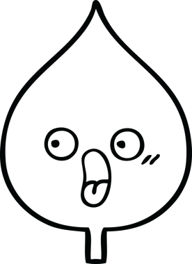 Bir insan tarafından çizilmiş dışavurumsal yaprağın çizgi çizimi