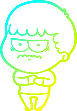 Bir insan tarafından çizilmiş bir çizgi filmin soğuk gradyan çizimi.