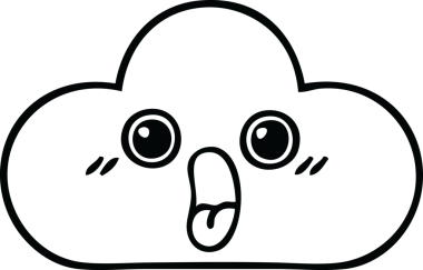 Bir insan tarafından çizilmiş bir bulutun çizgi çizimi