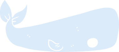 Bir insan tarafından çizilmiş karalama deniz balinası.