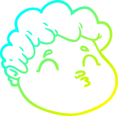 Bir insan tarafından çizilmiş bir çizgi film erkek yüzü çizimi.