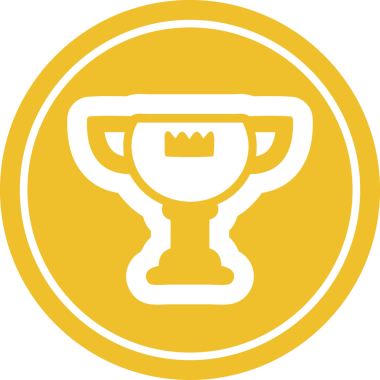 Ödül ödülü dairesel simgesi bir insan tarafından çizildi