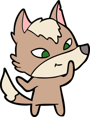 Bir insan tarafından çizilmiş dost canlısı bir kurt.