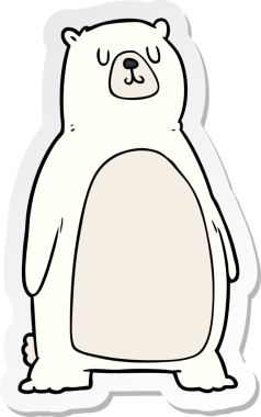 Bir insan tarafından çizilmiş kutup ayısının sıkıntılı çıkartması.