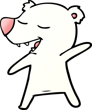 Bir insan tarafından çizilmiş mutlu kutup ayısı karikatürü