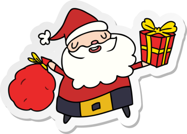 Bir insan tarafından çizilmiş Kawaii Noel Baba 'nın el yazısı.