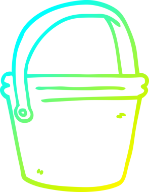 Bir insan tarafından çizilmiş karikatür kovası çizimi.