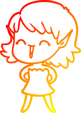 Bir insan tarafından çizilmiş çizgi film karakteri bir elf kızı çizimi