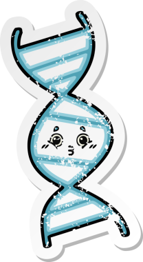 Bir insan tarafından çizilmiş şirin bir DNA ipliğinin sıkıntılı çıkartması.
