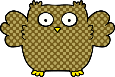 Bir insan tarafından çizilmiş sevimli bir baykuş.