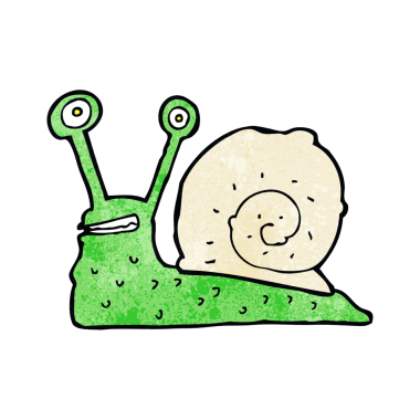 bir insan tarafından çizilmiş karikatür salyangozu