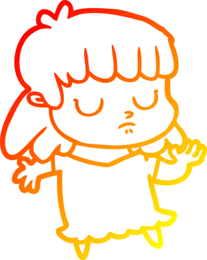 Bir insan tarafından çizilmiş bir çizgi film karakterinin sıcak çizgi çizimi